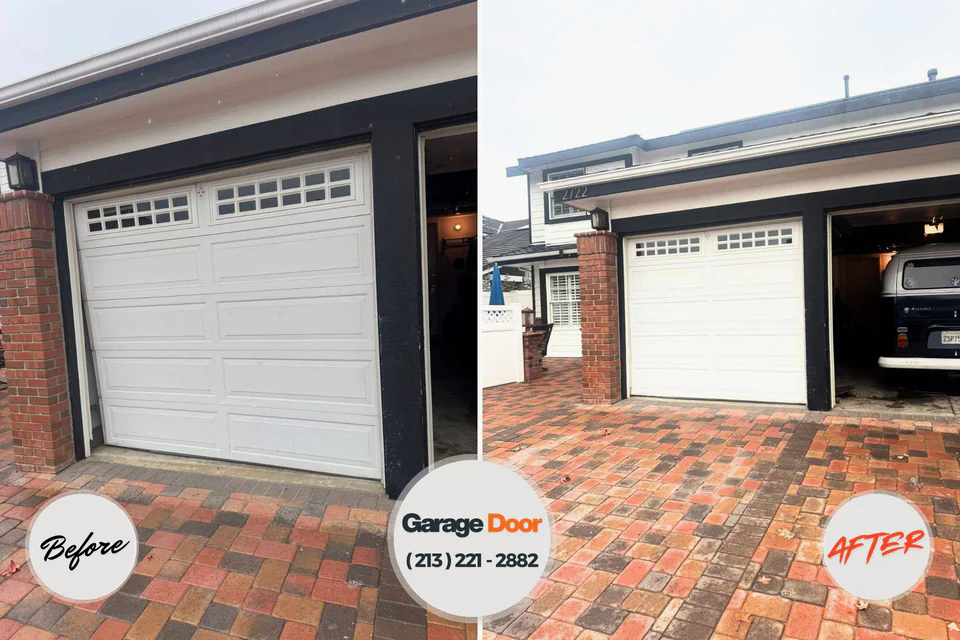 Before and after: garage door repair Taylorsville, UT